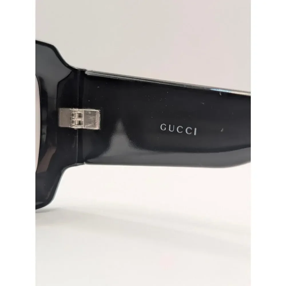 AUTH Gucci GG1559/S Black Y2K Shield Wraparound Sunglasses Vintage Made in Italy